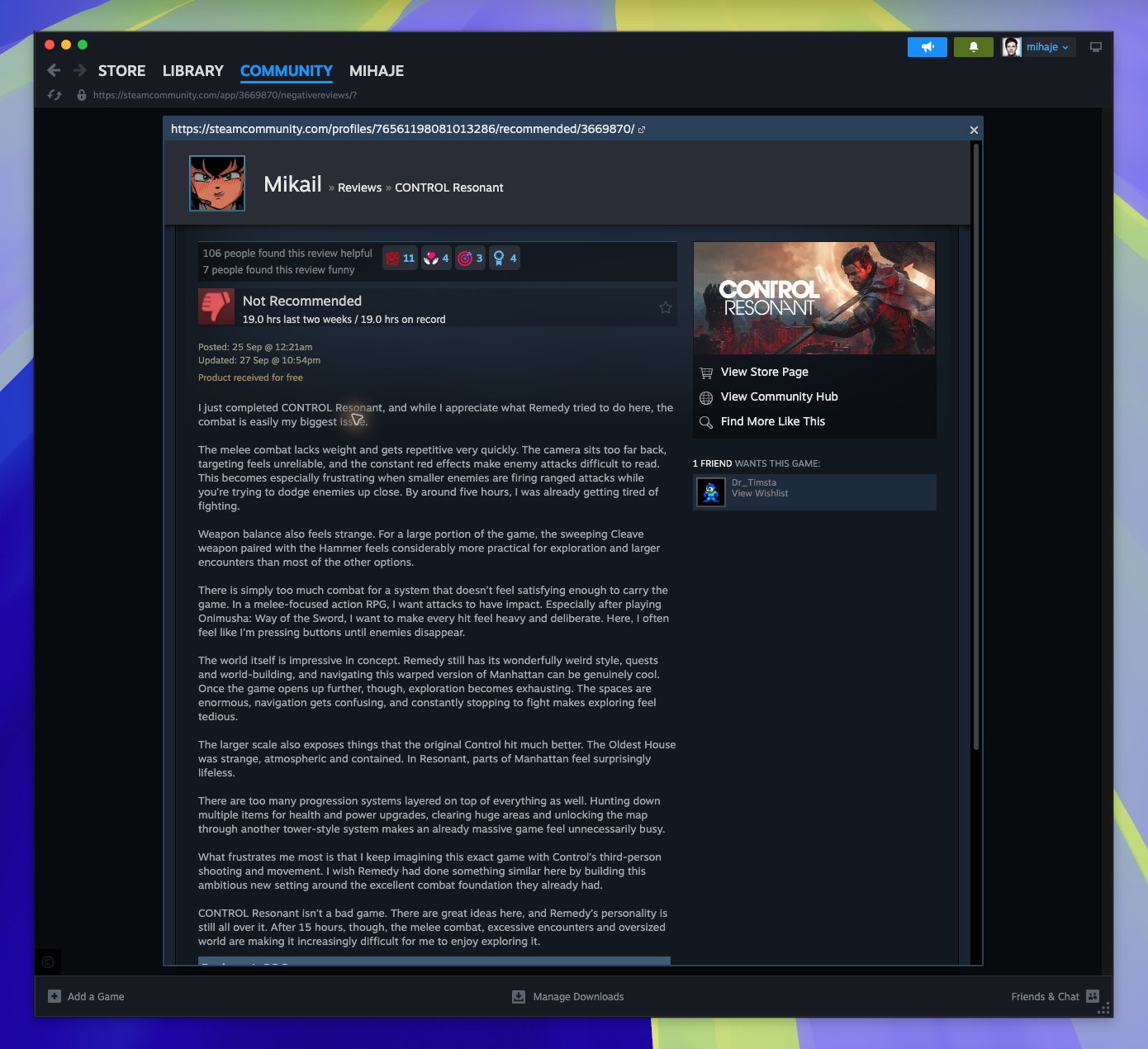 Community - User Generated Content — User Review (Captured)