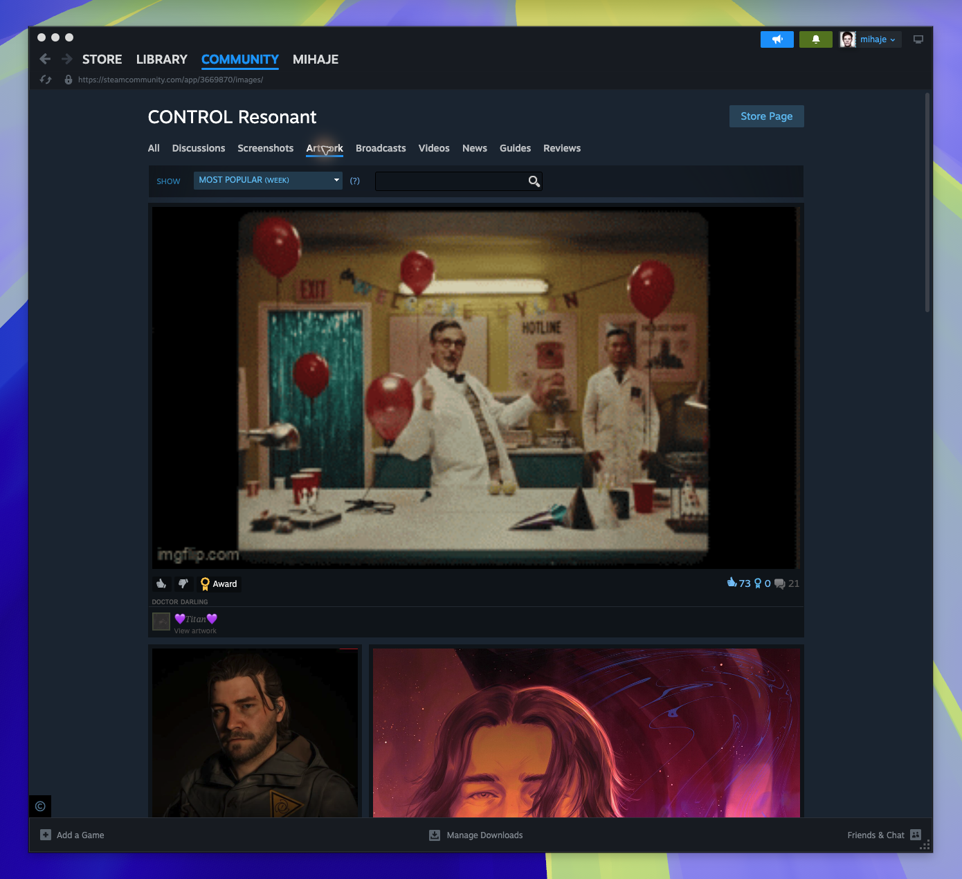 Community Hub — Browse Artwork (Captured)
