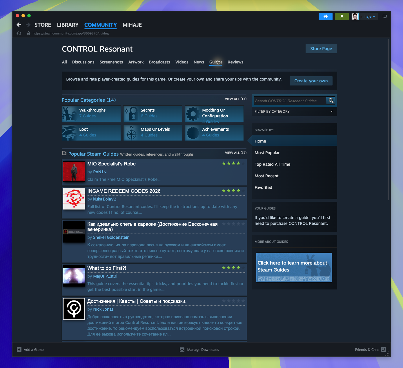 Community Hub — Browse Guides (Captured)