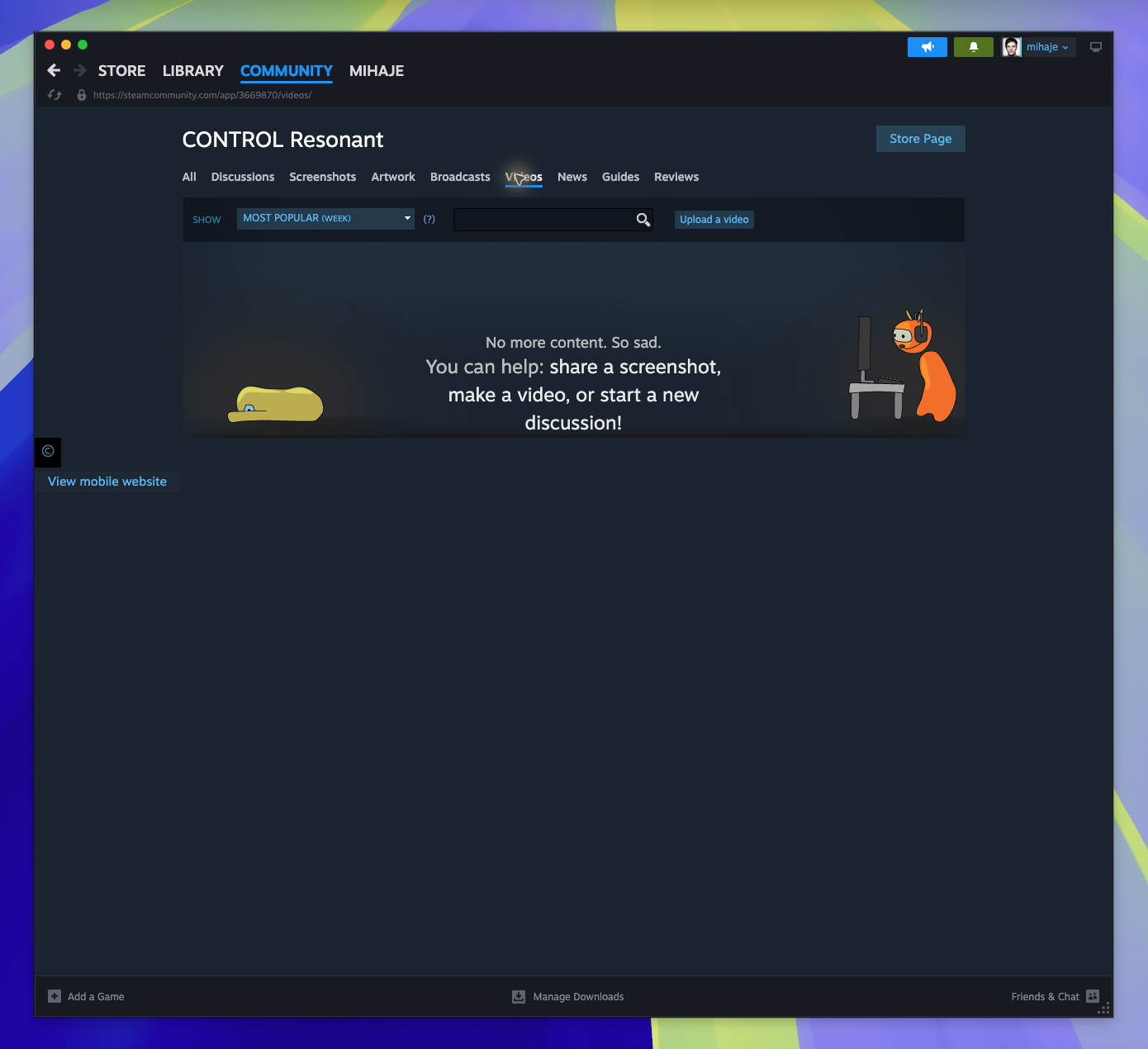 Community Hub — Browse Videos (Captured)