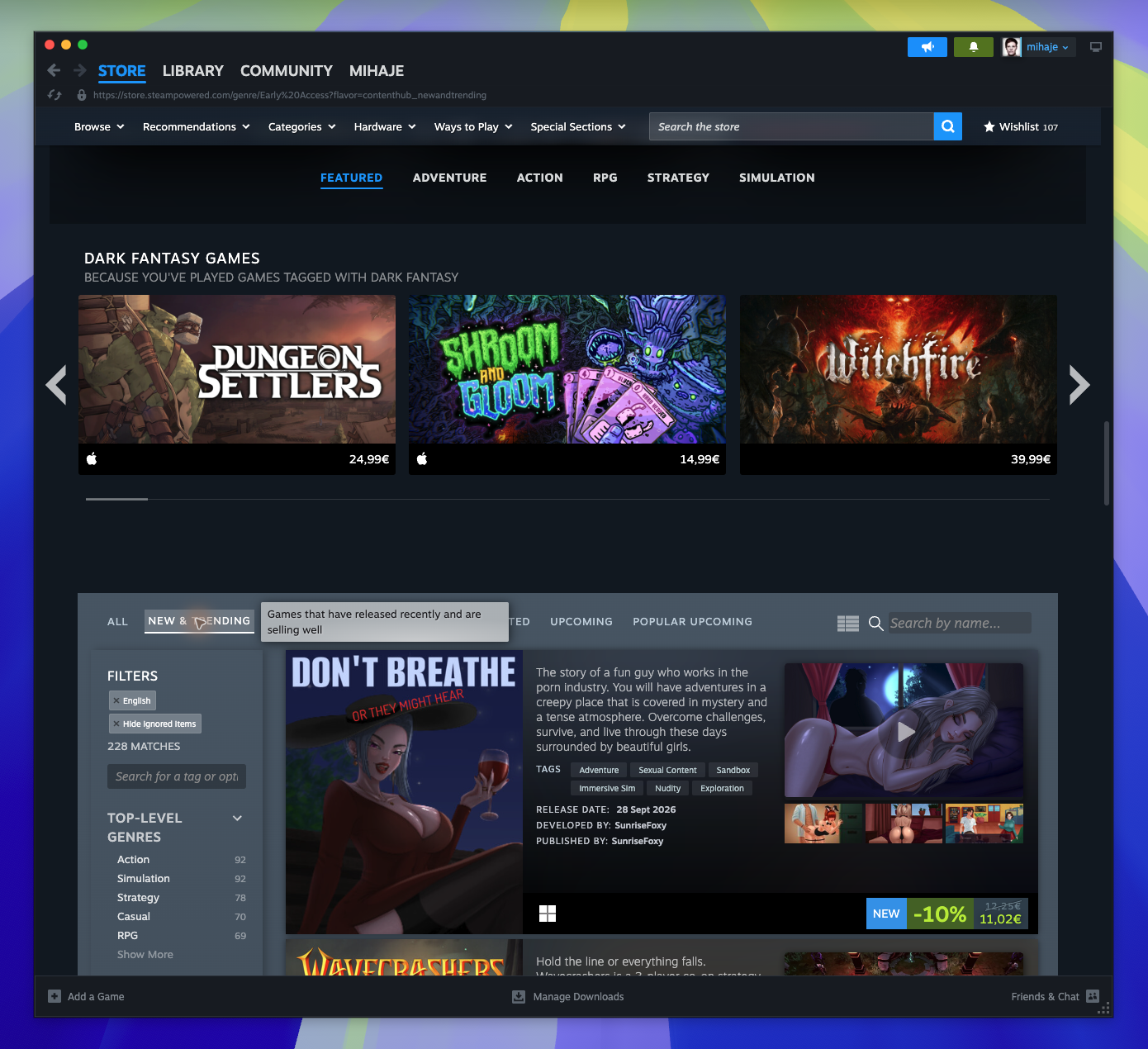 Early Access Hub — New & Trending List (Captured)