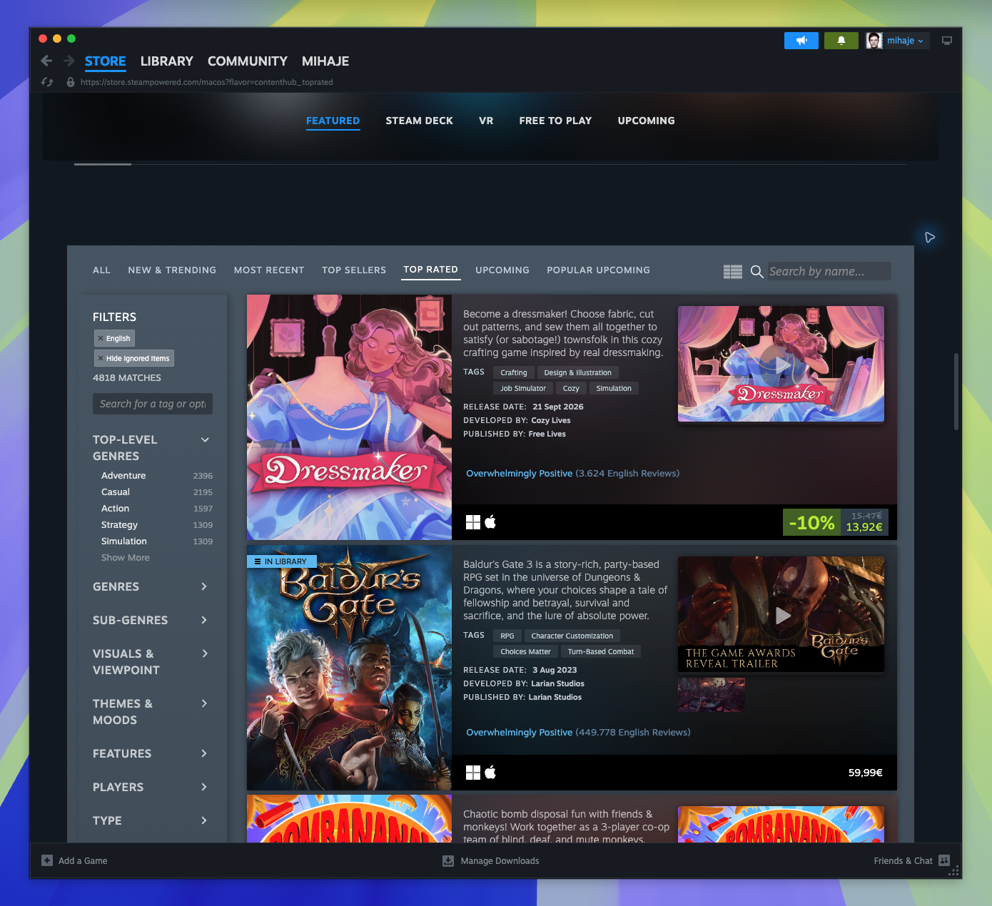 Games Hub — Browse Items - Top Rated (Candidate match)