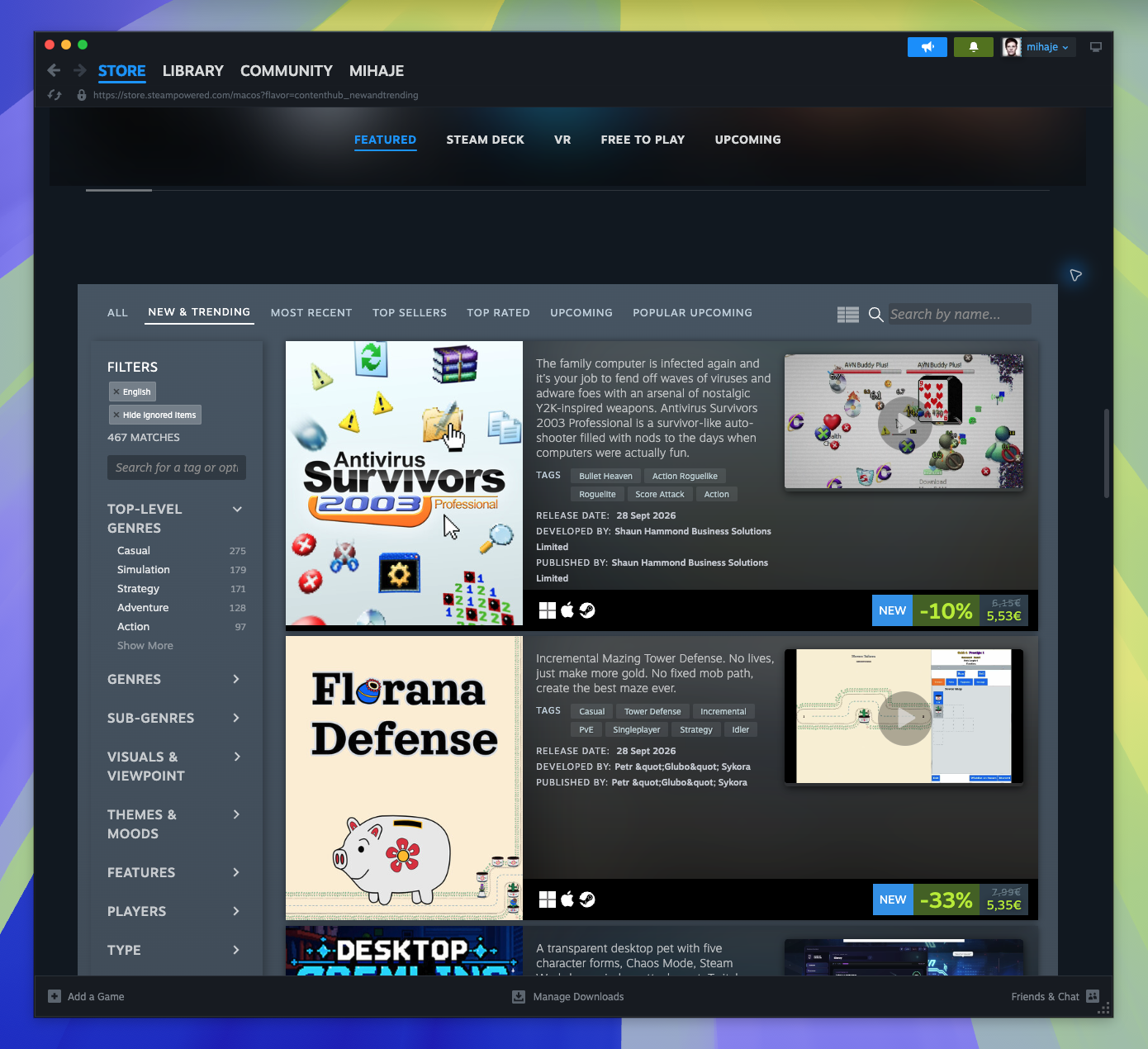 Games Hub — New and Trending (Candidate match)