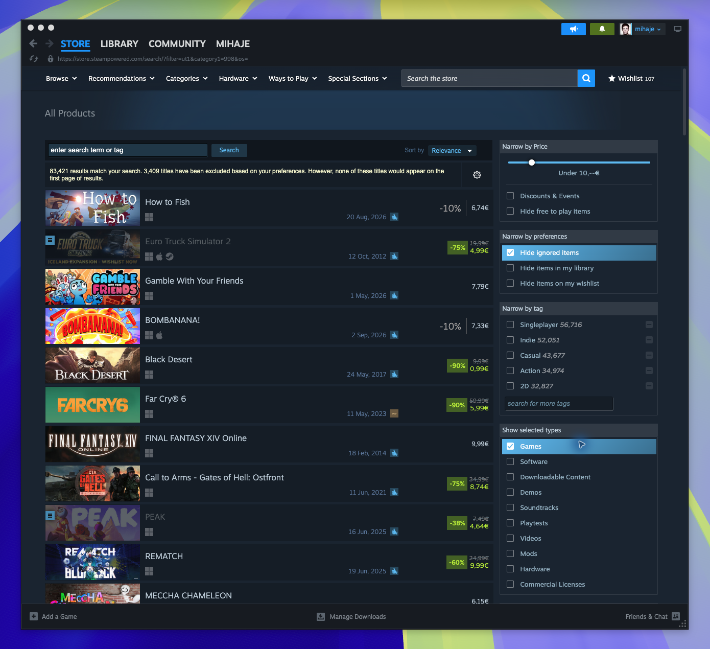 Games Under $10 USD - Full List — Browse Search Results (Captured)