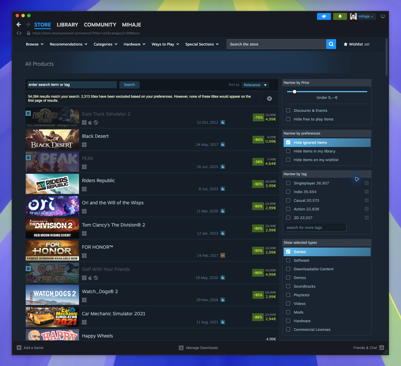 Games Under $5 USD - Full List — Browse Search Results (Captured)