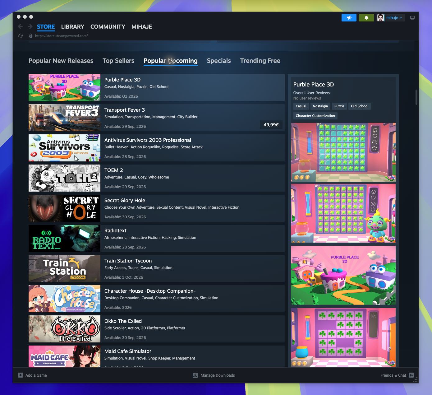 Home Page — Coming Soon List (Candidate match)
