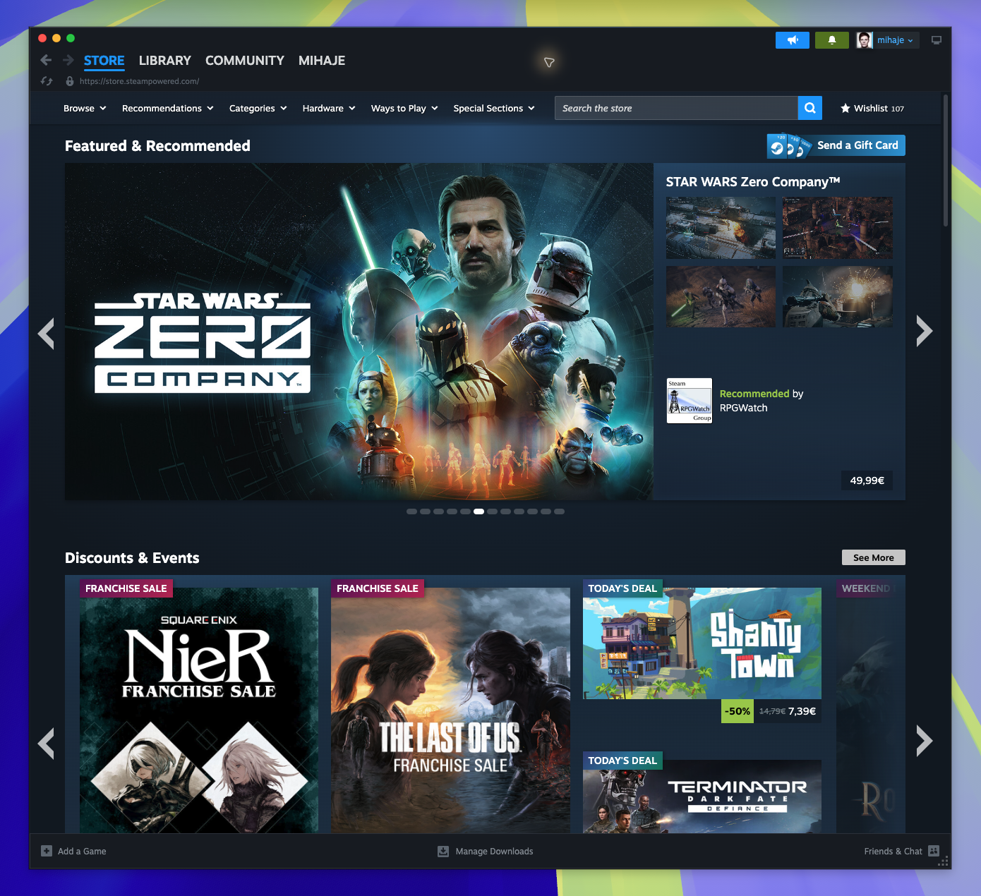 Home Page — Discounts & Events Grid (Captured)