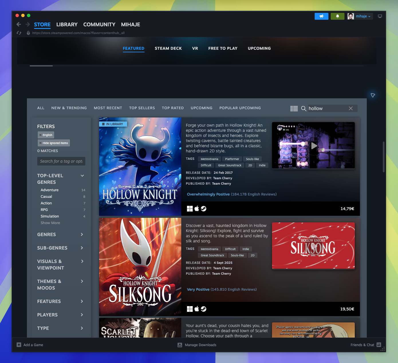 MacOS Hub — Browse Items - Search (Captured)