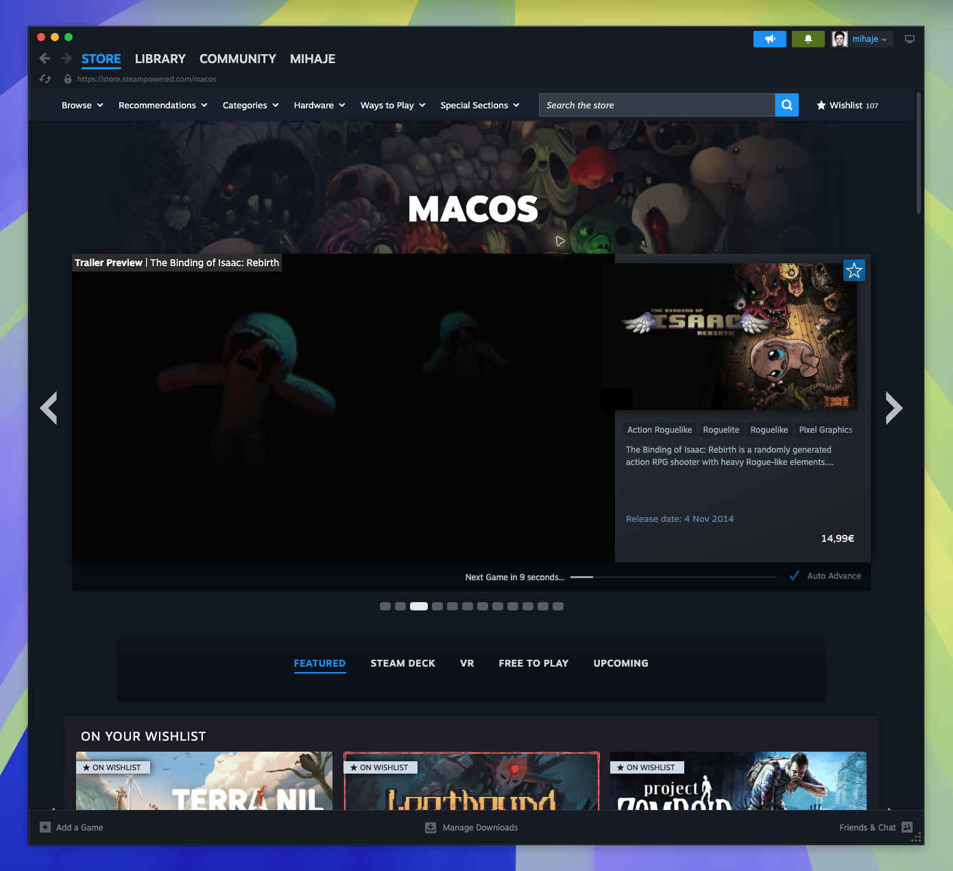 MacOS Hub — page overview (Captured)