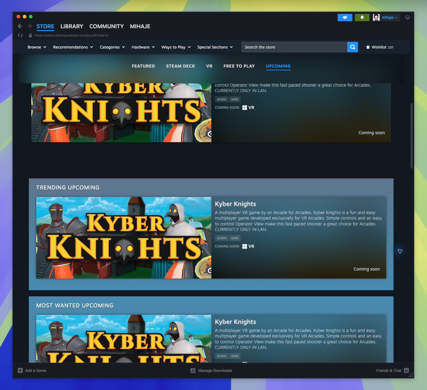 PC Café Hub — Trending Wishlist Section (Candidate match)