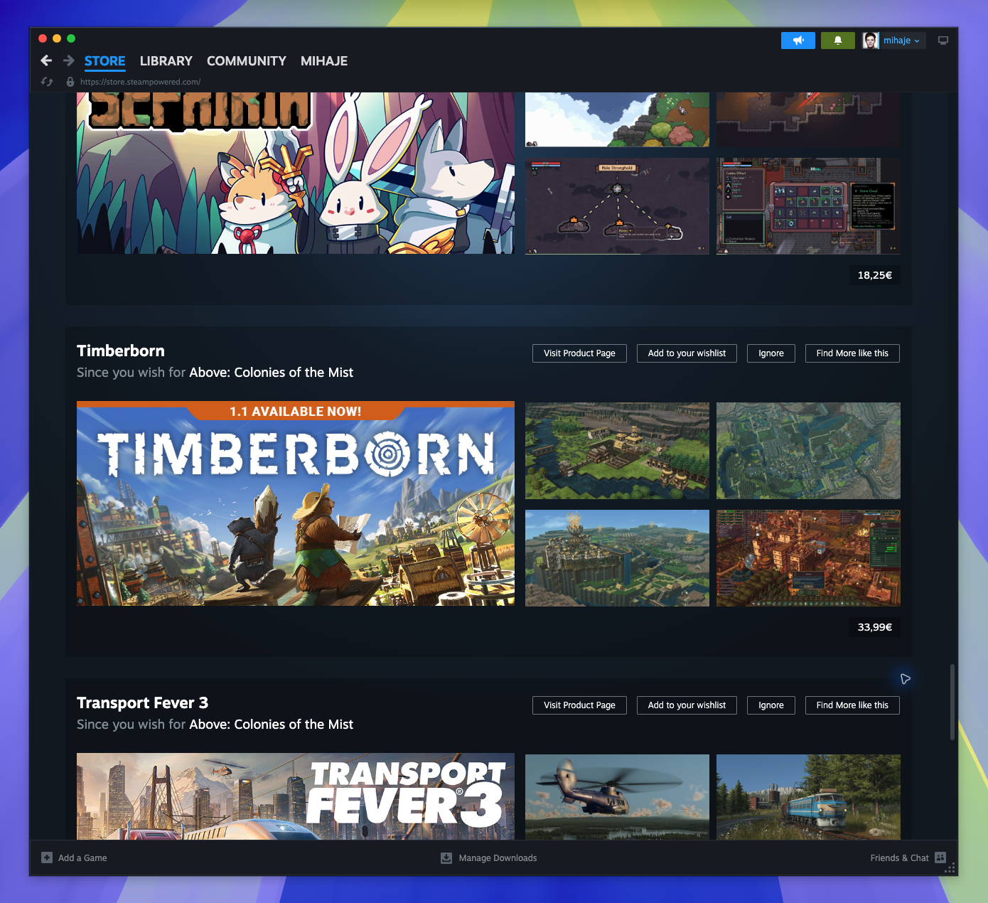 Recommendation Feed — Similar by wishlist (Captured)