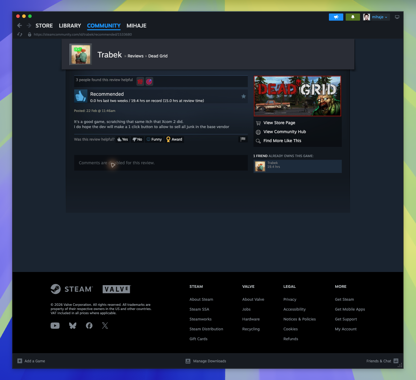 Recommendations - View Friend Recommendaion — page overview (Captured)