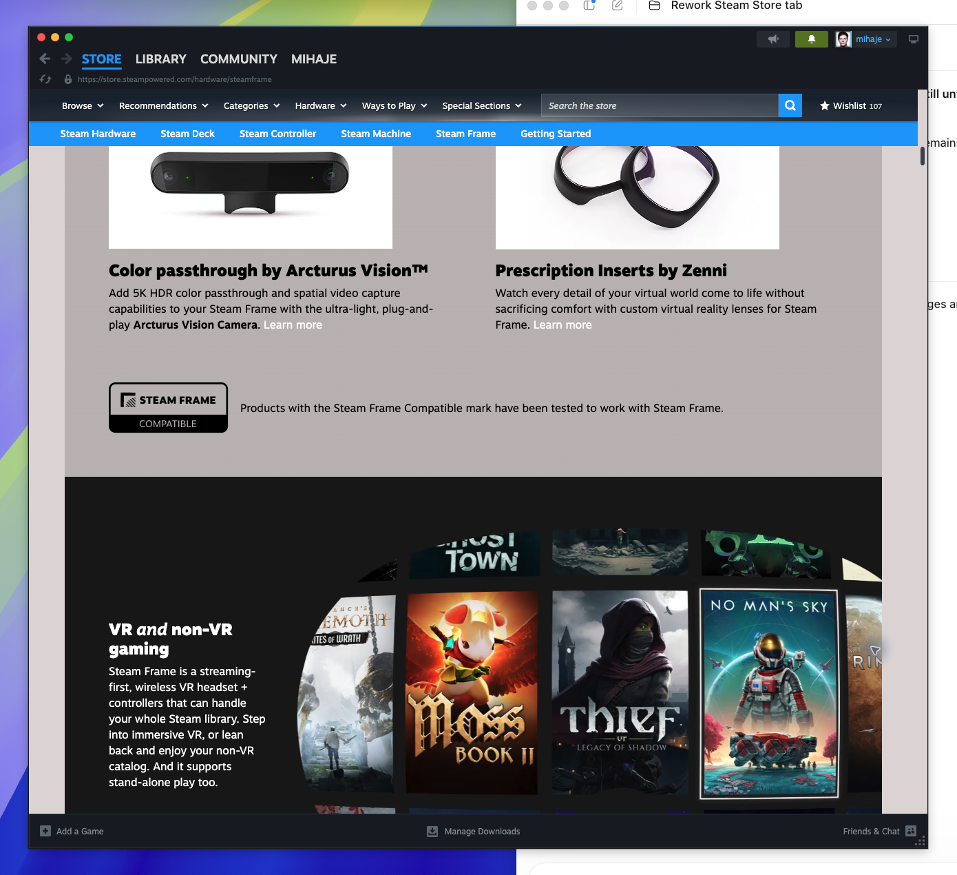 Sales Page — steamframe (Candidate match)