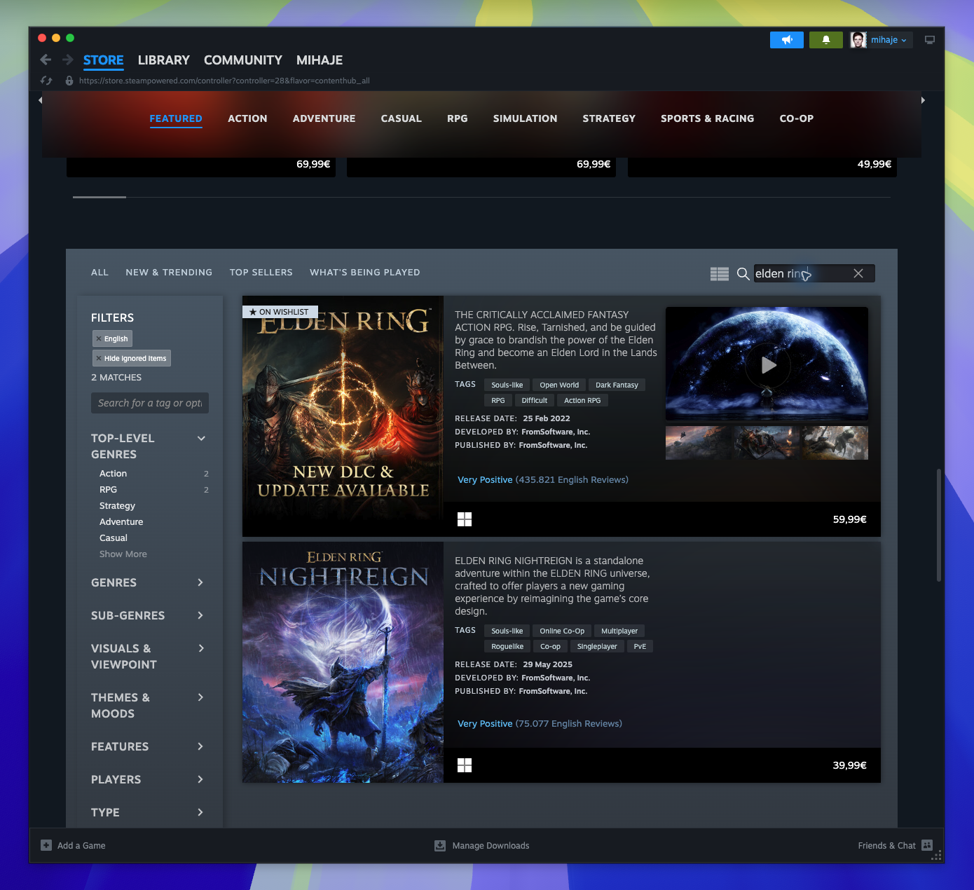 Steam Controller Friendly Hub — Browse Items - Search (Captured)