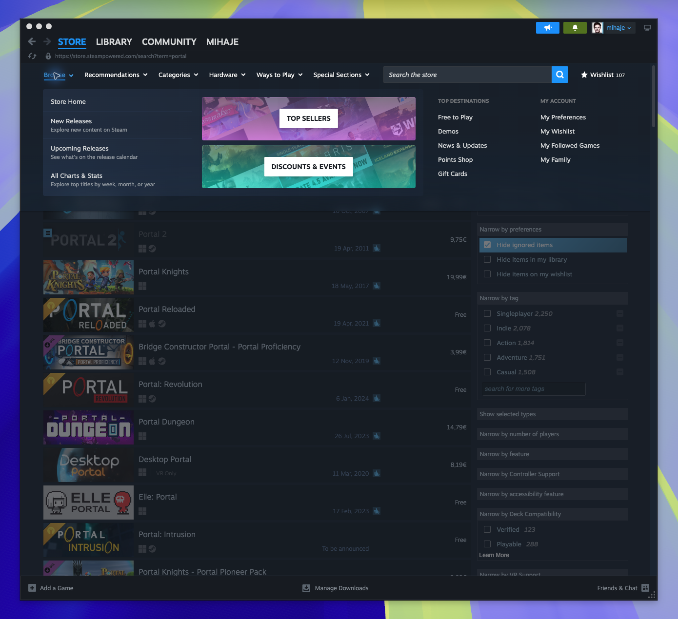 Store Main Menu — page overview (Captured)