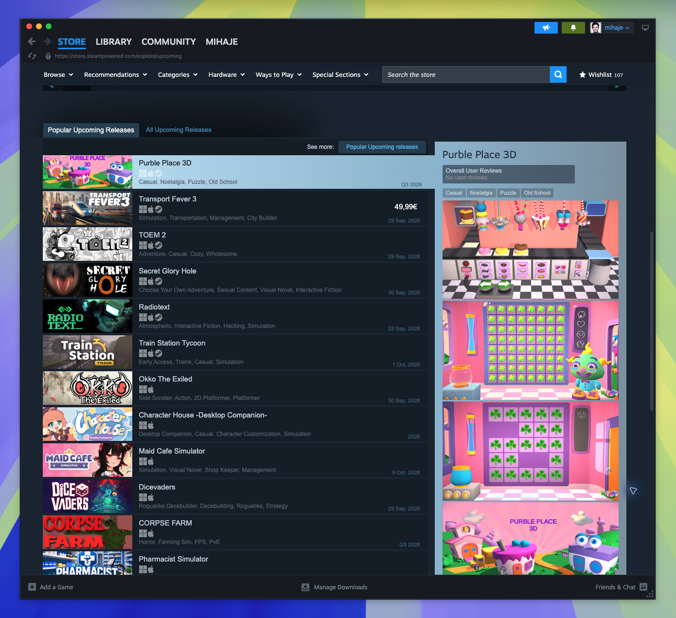 Upcoming Releases Page — Popular Upcoming Releases Tab (Captured)