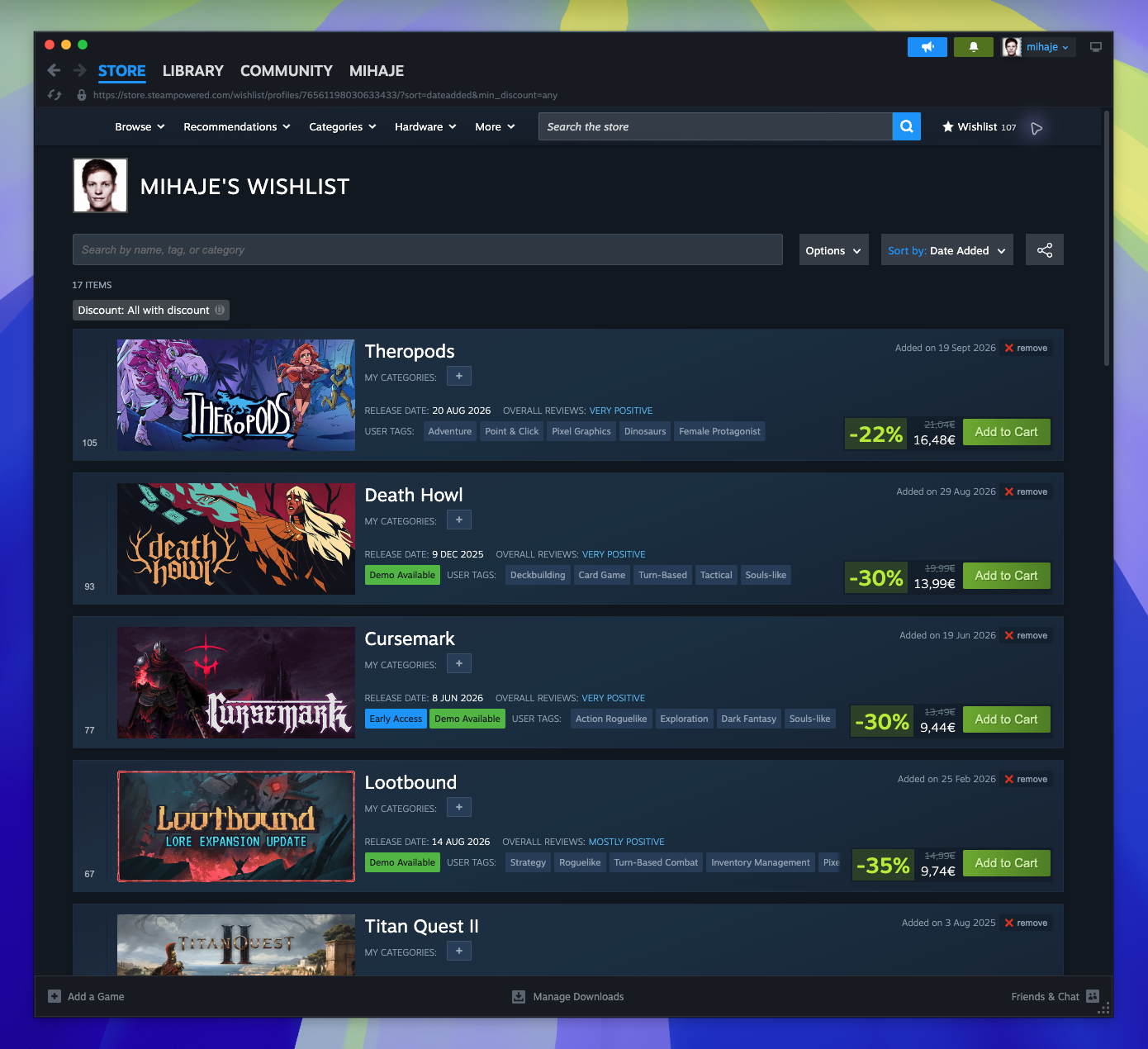 Wishlist — Wishlist - View Details Button (Not located)